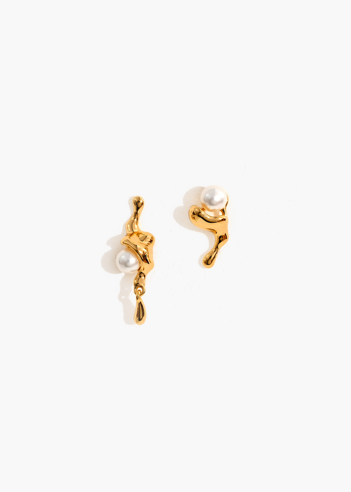 Wave Pearl Drop Earrings