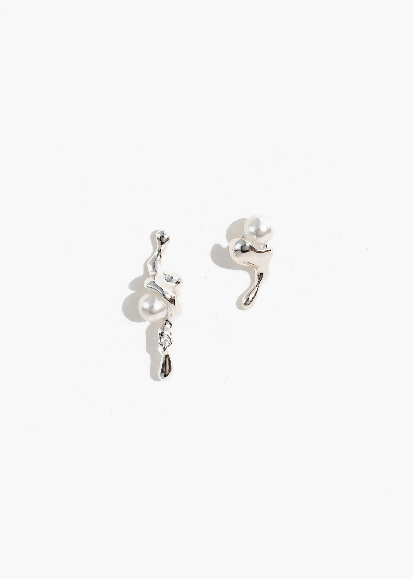 Wave Pearl Drop Earrings