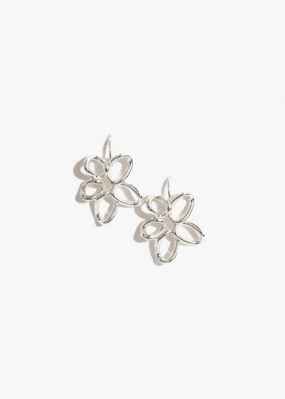 Floral Outline Hook Earrings