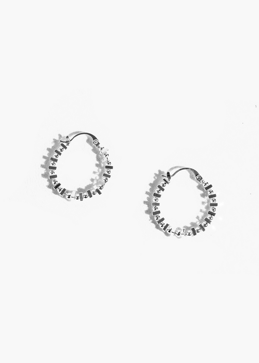 Geometric Beaded HooP Earrings