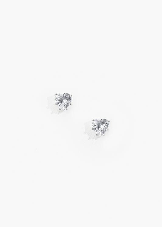 Crystal Heart Studs Earrings