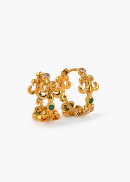 Florentine Gem Hoop Earrings