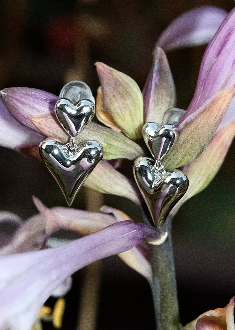 Sterling Heartfall Earrings