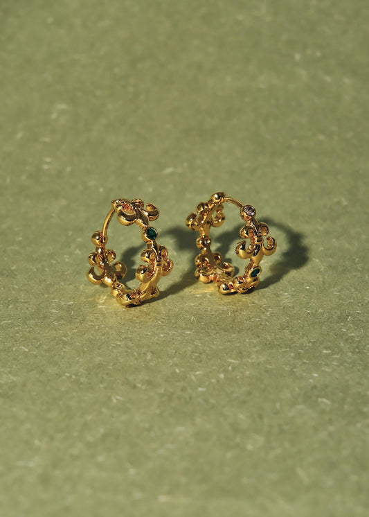 Florentine Gem Hoop Earrings