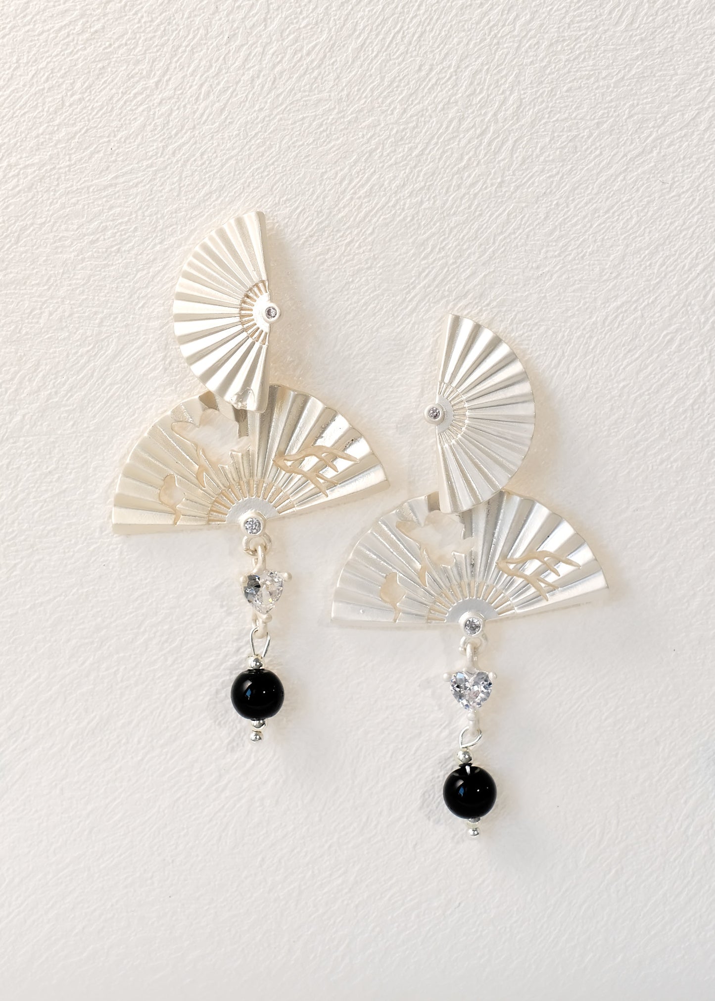 Silver Kyoto Fan Earrings