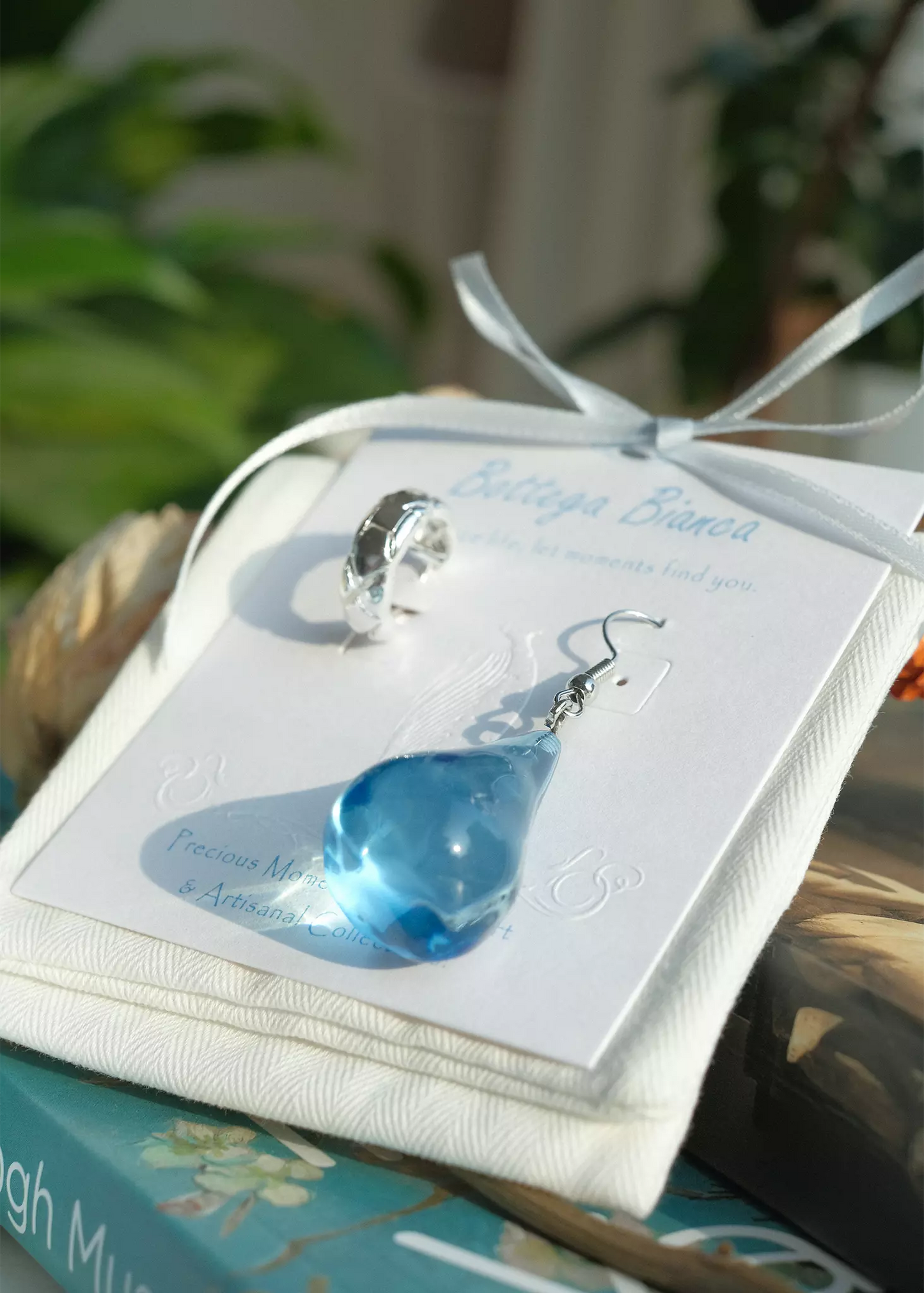 Asymmetrical Sea Tear Earrings