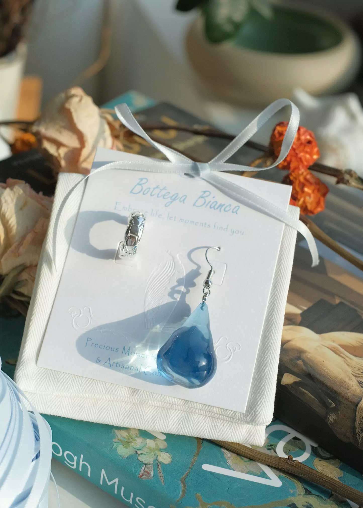 Asymmetrical Sea Tear Earrings