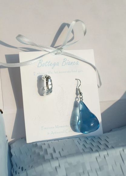 Asymmetrical Sea Tear Earrings